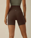 MOVING PEACH Women Cycling Shorts High Waist Hip-lifting Fitness Shorts Buttery Soft Breathable Running Shorts With Side Pockets APC