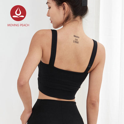 MOVING PEACH Sports Tank top High Support Shockproof Crop top Running Fitness Padded Top AVG