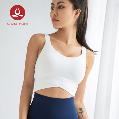 MOVING PEACH Sports Tank top High Support Shockproof Crop top Running Fitness Padded Top AVG