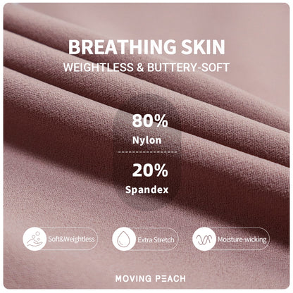 MOVING PEACH Women Sports Fitness Pants Skin-friendly High waist Yoga Trouser FlowMotion Pants BLB