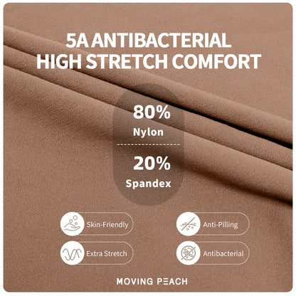 MOVING PEACH Women High-Waisted Wide-Leg Pants Antibacterial Fabric Loose Sports Pants with Adjustable Waist String Yoga Running Dance Daily Wear ELC2