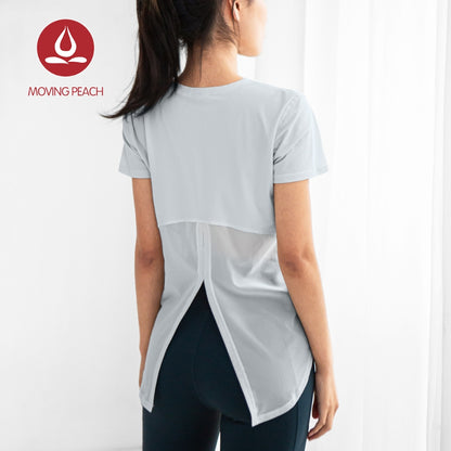 MOVING PEACH Women T-shirts Yoga Fitness Smock Dri-fit Running Top ATJ