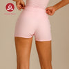 MOVING PEACH Women Yoga Shorts Natural Ribbed Conton Shorts Comfort Adjustable Waist String Shorts High Waist Breathable Running Gym Daily wear APM