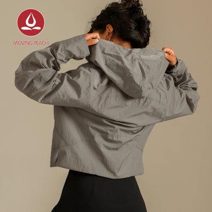 MOVING PEACH Women UV Protection Jacket Lightweight Windbreaker Jacket Waterproof Jacket Outdoors Sports Full-zip Sun Protection Hoodie BSN