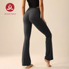 MOVING PEACH Women Flared Pants High-rise Warm Fleece Fabric Yoga Bell-bottoms Gym Pilates Dance Daily wear CLL(brushed)