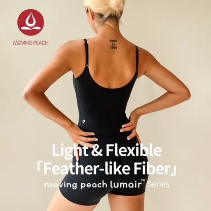 MOVING PEACH Women Sports Bodysuit One Piece Design Jumpsuit Ballet Leotard Adjustable Straps Removable Bra Cups Pilates Outfit Gym Dance Daily wear AJA