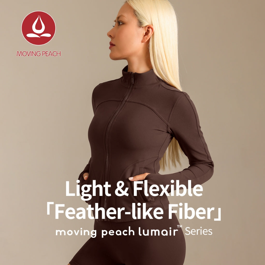 MOVING PEACH Women Sports Jackets Slim Fit Mock neck Fitness Coat Full Zip Outdoor Running Daily wear AST