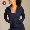 MOVING PEACH Women Sports Jackets Slim Fit Mock neck Fitness Coat Full Zip Outdoor Running Daily wear AST