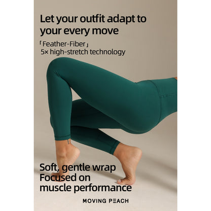 MOVING PEACH Women Sports Yoga Leggings Buttery Soft High waist Butt Lifting Training Pants Lycra Fabric Pilates Tights with Pocket Gym Dance Daily wear ELT(new)