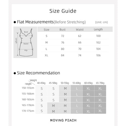 MOVING PEACH Women Antibacterial Yoga Skirt Slim-Fit Tank Dress Comfort Ruched Design Midi Dress Gym Dance Daily Wear AJB
