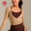 MOVING PEACH Women Sports Longsleeve Dual-Style Wear Design Wrap around style Crop Top Comfort Yoga Pilates Dance Daily wear ASQ(new)
