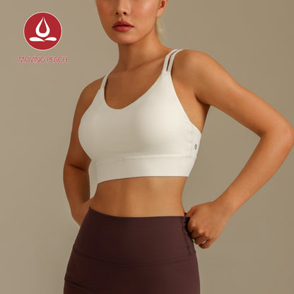 MOVING PEACH Women Sports bra Medium Support Shockproof Running Bra Soft Removable Bra Cups Top Fitness Yoga Dance Daily wear ABO3