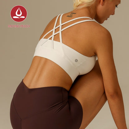 MOVING PEACH Women Sports bra Medium Support Shockproof Running Bra Soft Removable Bra Cups Top Fitness Yoga Dance Daily wear ABO3