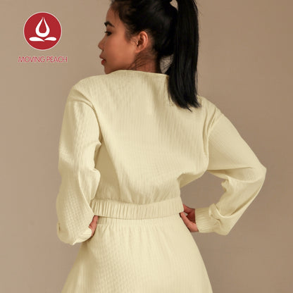 MOVING PEACH Women Sports Coat Loose Fit Full-Zip Cropped Jacket Outdoor Running Fitness Dance Daily wear ASZ