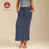 MOVING PEACH Yoga Maxi Skirt for Women Comfort Adjustable waist string Sports Skirts Breathable Yoga Fitness Daily Wear AKL