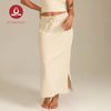 MOVING PEACH Yoga Maxi Skirt for Women Comfort Adjustable waist string Sports Skirts Breathable Yoga Fitness Daily Wear AKL