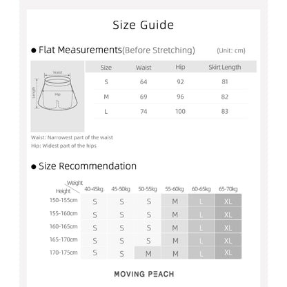 MOVING PEACH Yoga Maxi Skirt for Women Comfort Adjustable waist string Sports Skirts Breathable Yoga Fitness Daily Wear AKL