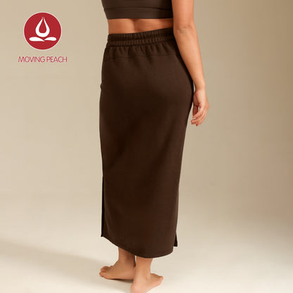MOVING PEACH Yoga Maxi Skirt for Women Comfort Adjustable waist string Sports Skirts Breathable Yoga Fitness Daily Wear AKL