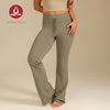 MOVING PEACH Women Flared Pants High-rise Adjustable waist string Bell-bottoms with Back Drop-in Waistband Pocket Comfort Gym Pilates Dance Daily wear CLC