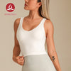 MOVING PEACH Women Sports Tank top Comfort Wide Shoulder Straps Yoga Top Breathable Removable Bra Cups Crop Top Fitness Running Dance Daily Wear AVV(lumair)