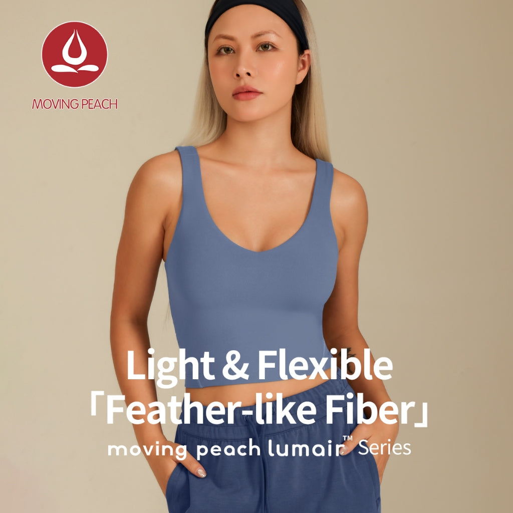 MOVING PEACH Women Sports Tank top Comfort Wide Shoulder Straps Yoga Top Breathable Removable Bra Cups Crop Top Fitness Running Dance Daily Wear AVV(lumair)