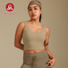 MOVING PEACH Women Sports Tank top Comfort Wide Shoulder Straps Yoga Top Breathable Removable Bra Cups Crop Top Fitness Running Dance Daily Wear AVV(lumair)