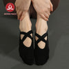 MOVING PEACH Women Pilates Socks Yoga Socks Breathable Cross Strapping Dance Socks Non-Slip Barre Socks