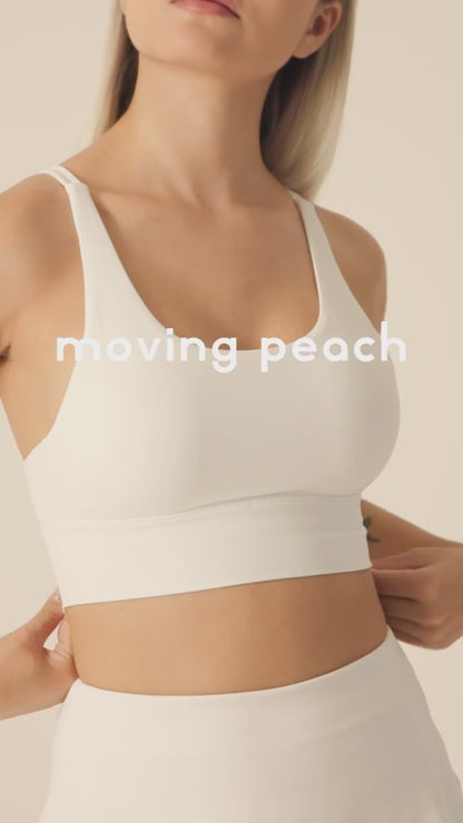 MOVING PEACH Women Sports bra Medium Support Shockproof Beauty-back Running Training Bra Removable Bra Cups Fitness Cycling wear ABO(upgraded)