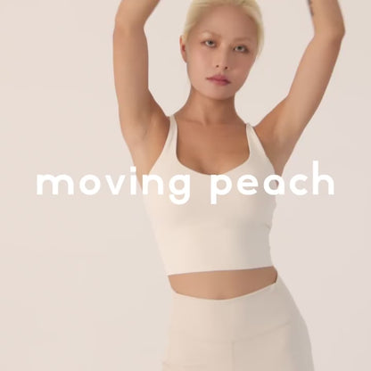 MOVING PEACH Women Sports Tank Top Breathable Yoga Top Sweetheart neckline Crisscross straps Crop Top Soft Fixed Bra Cups Gym Dance Daily wear CVX