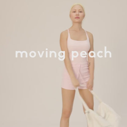 MOVING PEACH Women Yoga Shorts Natural Ribbed Conton Shorts Comfort Adjustable Waist String Shorts High Waist Breathable Running Gym Daily wear APM