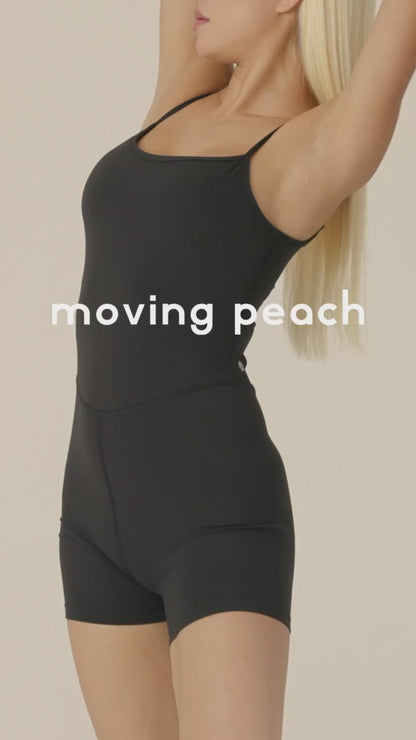 MOVING PEACH Women Sports Bodysuit One Piece Design Jumpsuit Ballet Leotard Adjustable Straps Removable Bra Cups Pilates Outfit Gym Dance Daily wear AJA