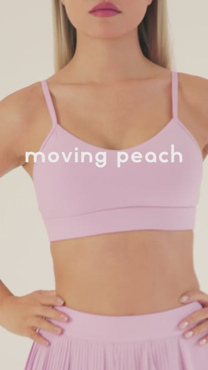 MOVING PEACH Women Sports Bra Comfort Adjustable Straps Yoga Top Removable Bra Cups Fitness Dance Daily wear ABI