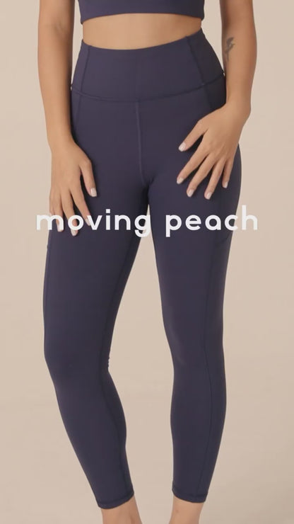 MOVING PEACH Women Yoga Leggings High waist Multi-Pocket Fitness Leggings Quick-Dry High Stretch Sports Pants Gym HIIT Training Daily wear CLQ(new)