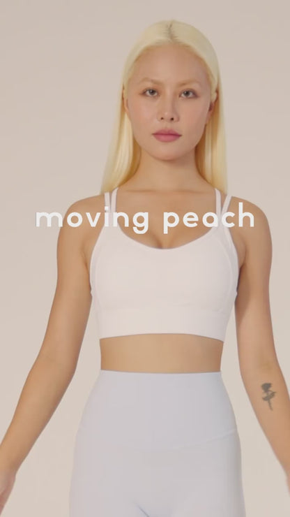 MOVING PEACH Women Sports bra High Support Beauty-back Fitness Top Soft Fixed Bra Cups Gym Training Dance wear ABO2