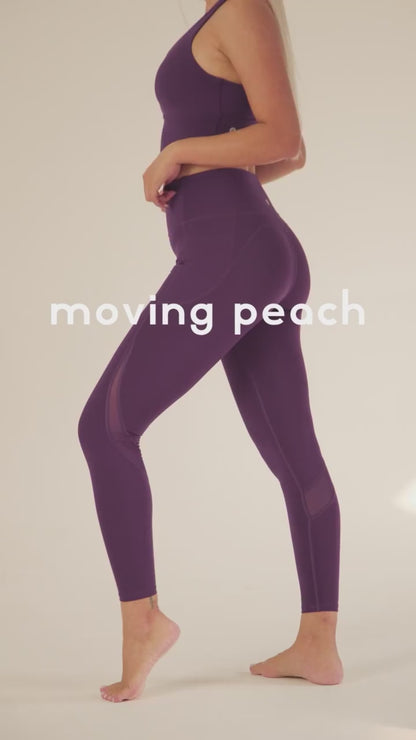 MOVING PEACH Women Yoga Leggings High waist Meah Side drop-in pockets Fitness Pants Comfort Gym Pilates Daily wear ELX
