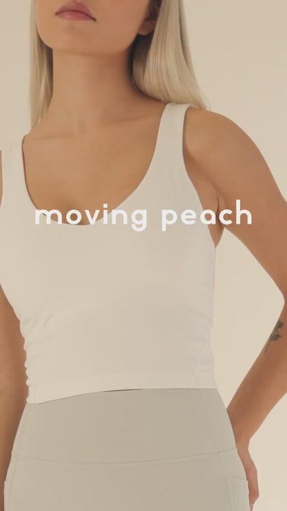 MOVING PEACH Women Sports Tank top Comfort Wide Shoulder Straps Yoga Top Breathable Removable Bra Cups Crop Top Fitness Running Dance Daily Wear AVV(lumair)
