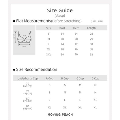 MOVING PEACH Women Sports bra High Support Beauty-back Fitness Top Soft Fixed Bra Cups Gym Training Dance wear ABO2
