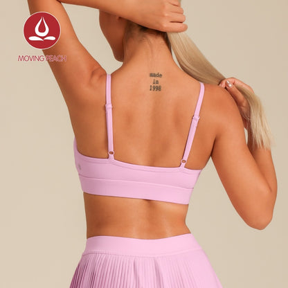 MOVING PEACH Women Sports Bra Comfort Adjustable Straps Yoga Top Removable Bra Cups Fitness Dance Daily wear ABI