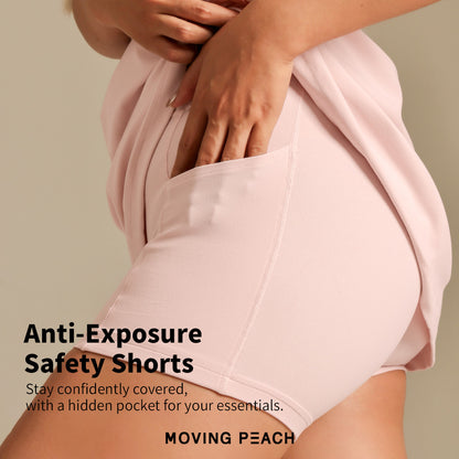 MOVING PEACH Women Backless Cami Strap Dress Slim Fit A-Line Yoga Tennis Skirt with Comfy Inner Short Outdoor Fitness Dance Daily Wear AJC