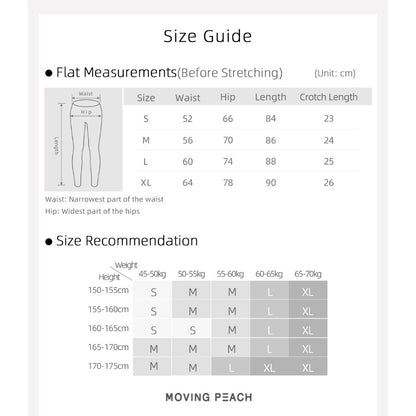 MOVING PEACH Women Yoga Leggings High waist Meah Side drop-in pockets Fitness Pants Comfort Gym Pilates Daily wear ELX