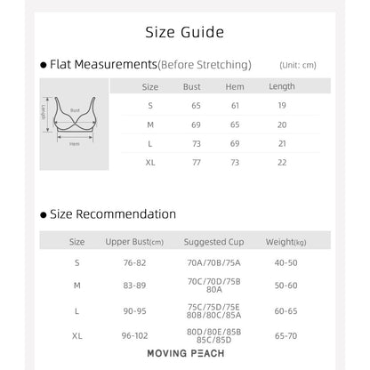 MOVING PEACH Women Sports Bra Comfort Adjustable Straps Yoga Top Removable Bra Cups Fitness Dance Daily wear ABI
