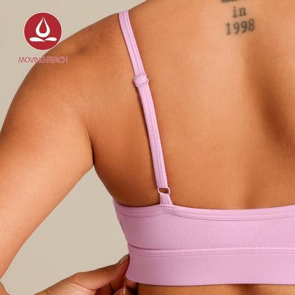 MOVING PEACH Women Sports Bra Comfort Adjustable Straps Yoga Top Removable Bra Cups Fitness Dance Daily wear ABI