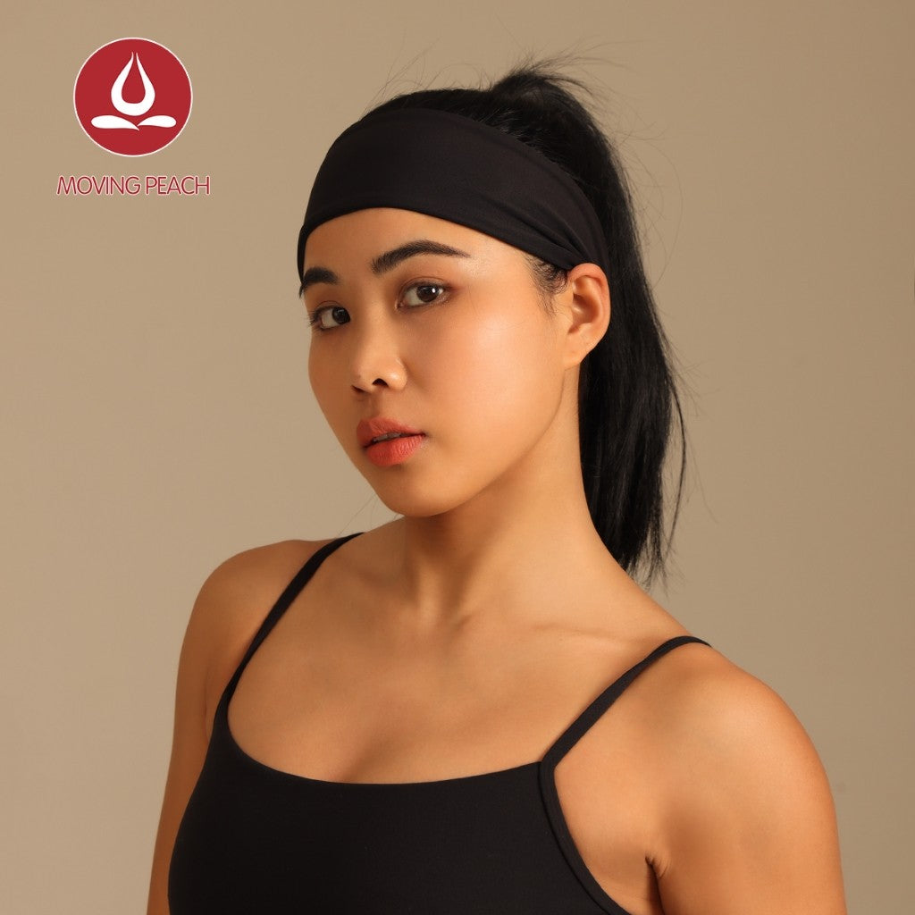 MOVING PEACH Women Cool headscarf High elastic Sweat-wicking Sports Headband Gym Outdoor Running Daily wear