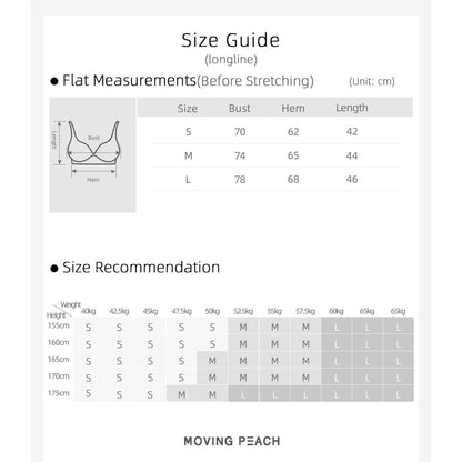 MOVING PEACH Women Sports bra Double Shoulder Straps Cross-Back Yoga Tank Top Soft Fixed Bra Cups Gym Dance Daily wear ABO(longline)