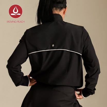 MOVING PEACH Women Sports Coats Lightweight UPF 50+ Mock neck UV Protection Jacket Loose Fit Outdoor Running Daily Wear ASN