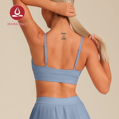 MOVING PEACH Women Sports Bra Comfort Adjustable Straps Yoga Top Removable Bra Cups Fitness Dance Daily wear ABI