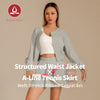 MOVING PEACH Women Sports Sets Loose Fit Full-Zip Cropped Jacket And High-Rise Quick-drying Sports Skirt With Comfy Inner Short Gym Running Dance Daily wear ASZ+AKZ
